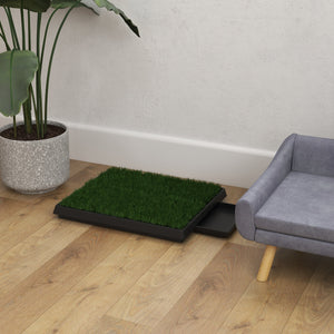 Lettiera per Cani 51x63 cm con Prato Sintetico e Vassoio Inferiore per Interno ed Esterno