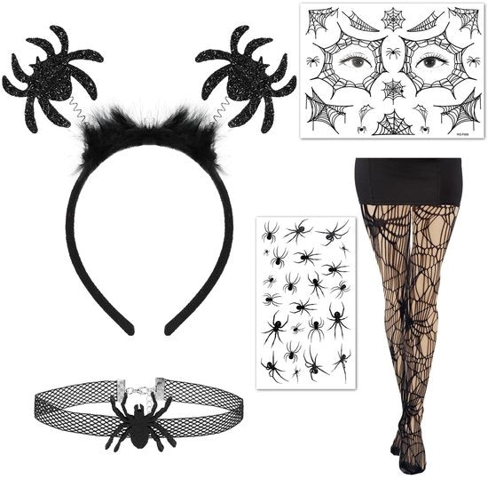 Accessori per capelli in setole di ragno Halloween - Accessori per abiti da Halloween - Accessori per viso da Halloween - Accessori per donne - Accessori unici per Halloween