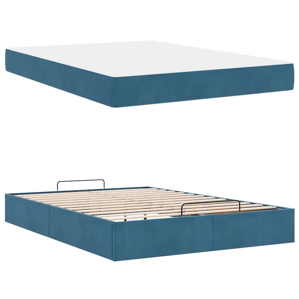 vidaXL Struttura del letto Blu 160 x 200 cm Velluto