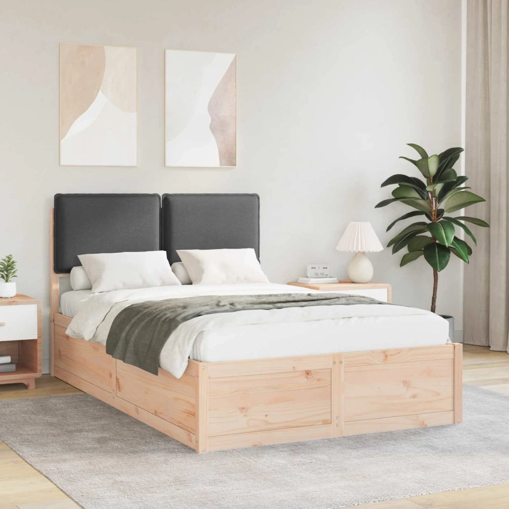 Letto con Testiera Rivestita Grigio scuro 120 x 200 cm