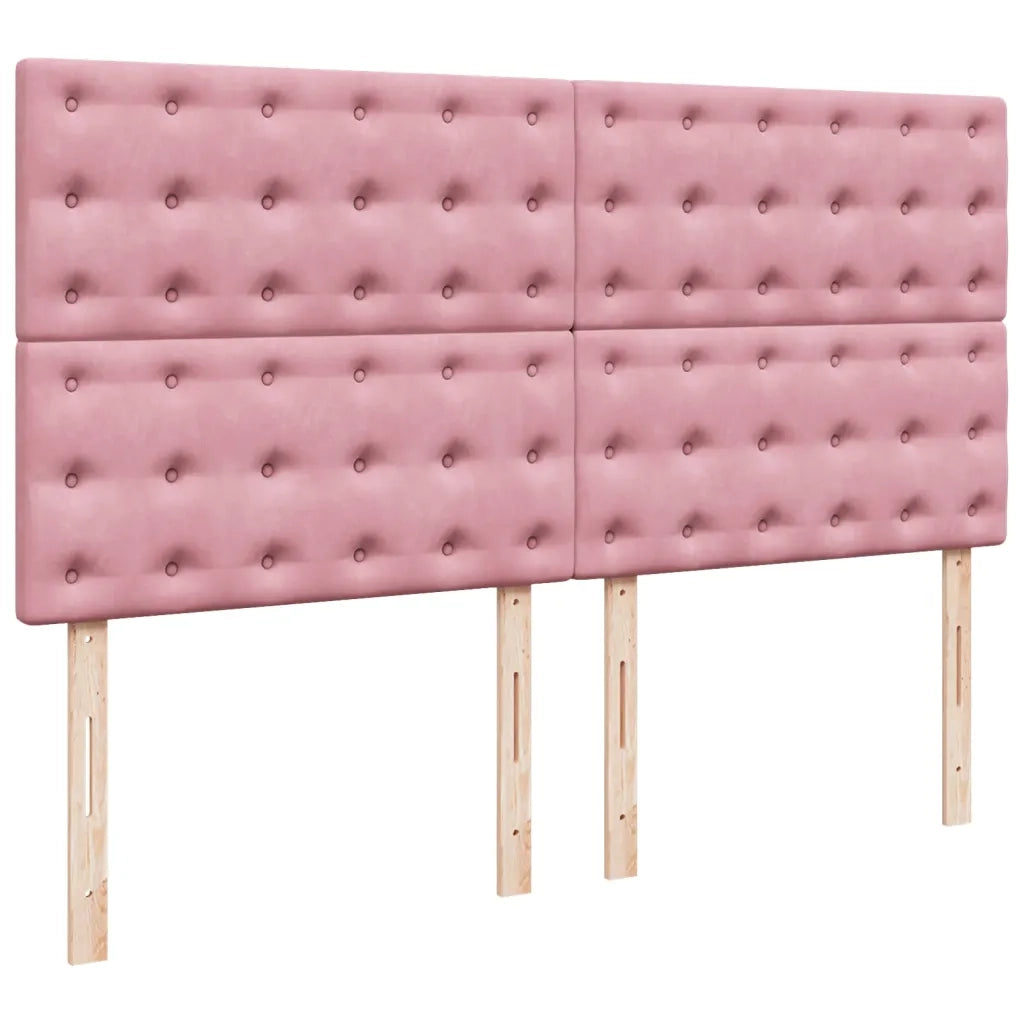 Giroletto a Molle con Materasso Rosa 180x200 cm in Velluto 3290995