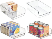 Contenitore di archiviazione grande - ideale per l'archiviazione in cucina, nel mobile della cucina o come contenitore per il frigorifero - 4 pezzi, trasparente