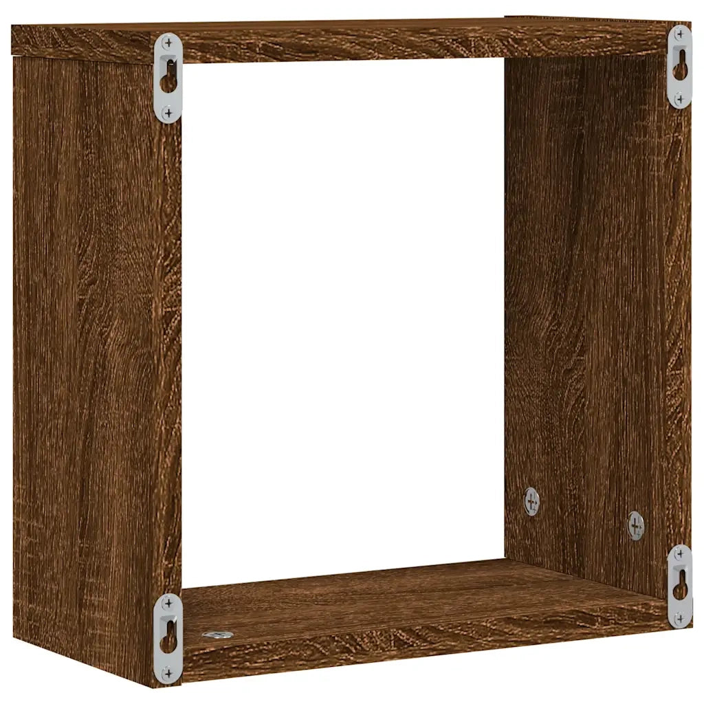 Mensole a Cubo 6 pz Rovere Marrone 30x15x30 cm 815887