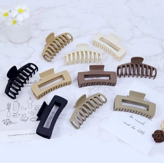 10 Pezzi di Spille per Capelli Grande Spilla per Capelli per Donne con Base Quadrata Clip per Capelli 4,3 Polliche Spilla per Capelli Grande Spilla con Antiscivolo Accessori per Capelli (Marrone)