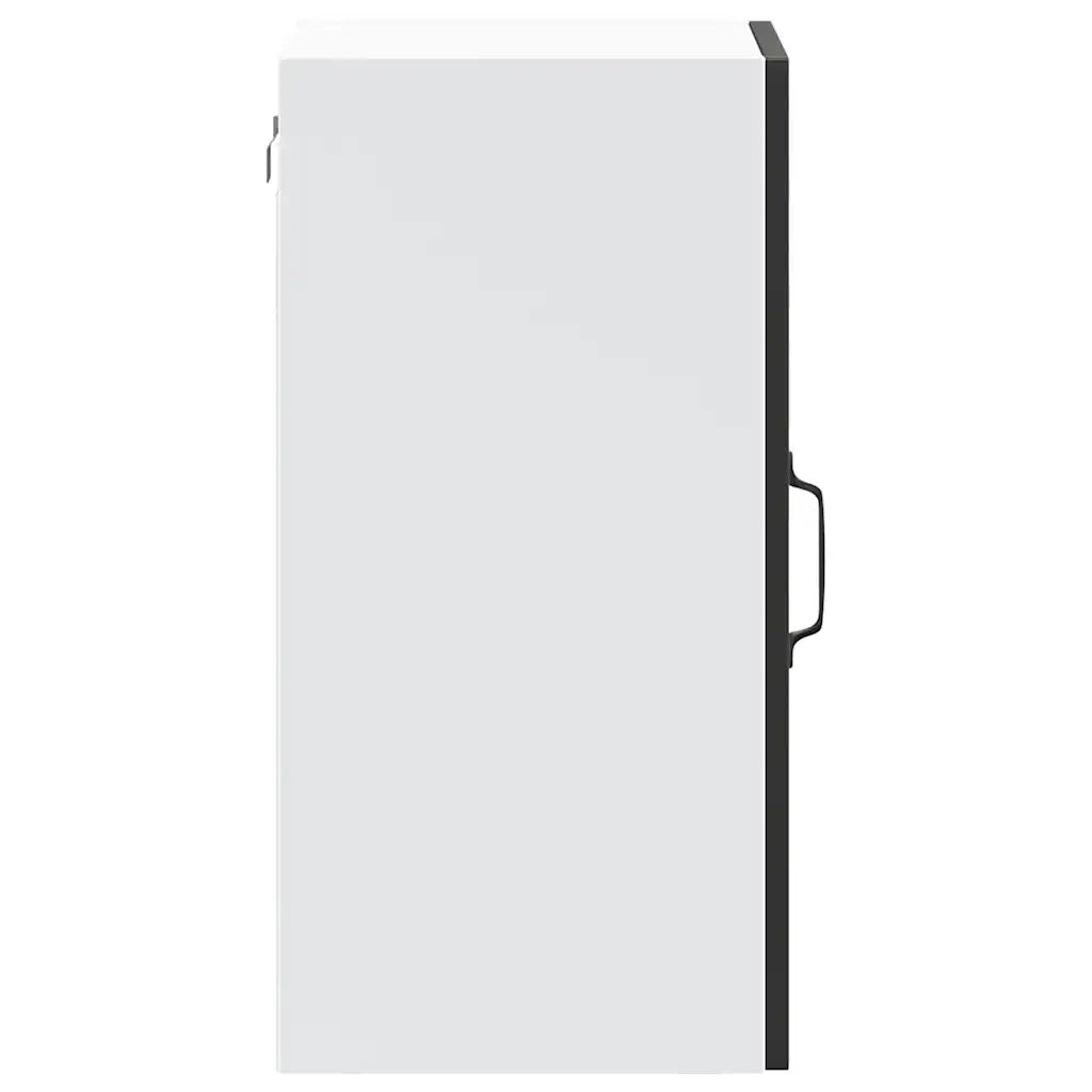 Pensile da Cucina con Porta in Vetro Kalmar Nero Truciolato 853528
