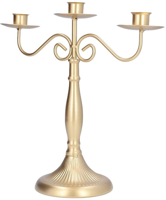 Candelabra a 3 braccia in stile europeo - tavolo alto - supporto per candele - decorazione romantica - metallo robusto