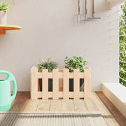Fioriera Giardino Design a Recinzione-Vaso da Esterno-Contenitore per Piante 60x30x30 cm Massello Pino