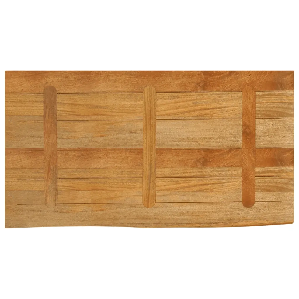 Piano Tavolo | Superficie Tavolo | Piano Scrivania Bordi Vivi 100x60x2,5cm in Legno Massello di Mango