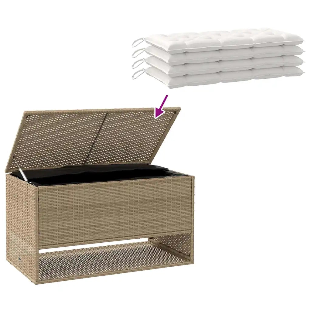 Scatola per Cuscini da Esterno Beige 100x55x55,5 cm Polyrattan CFW7688225