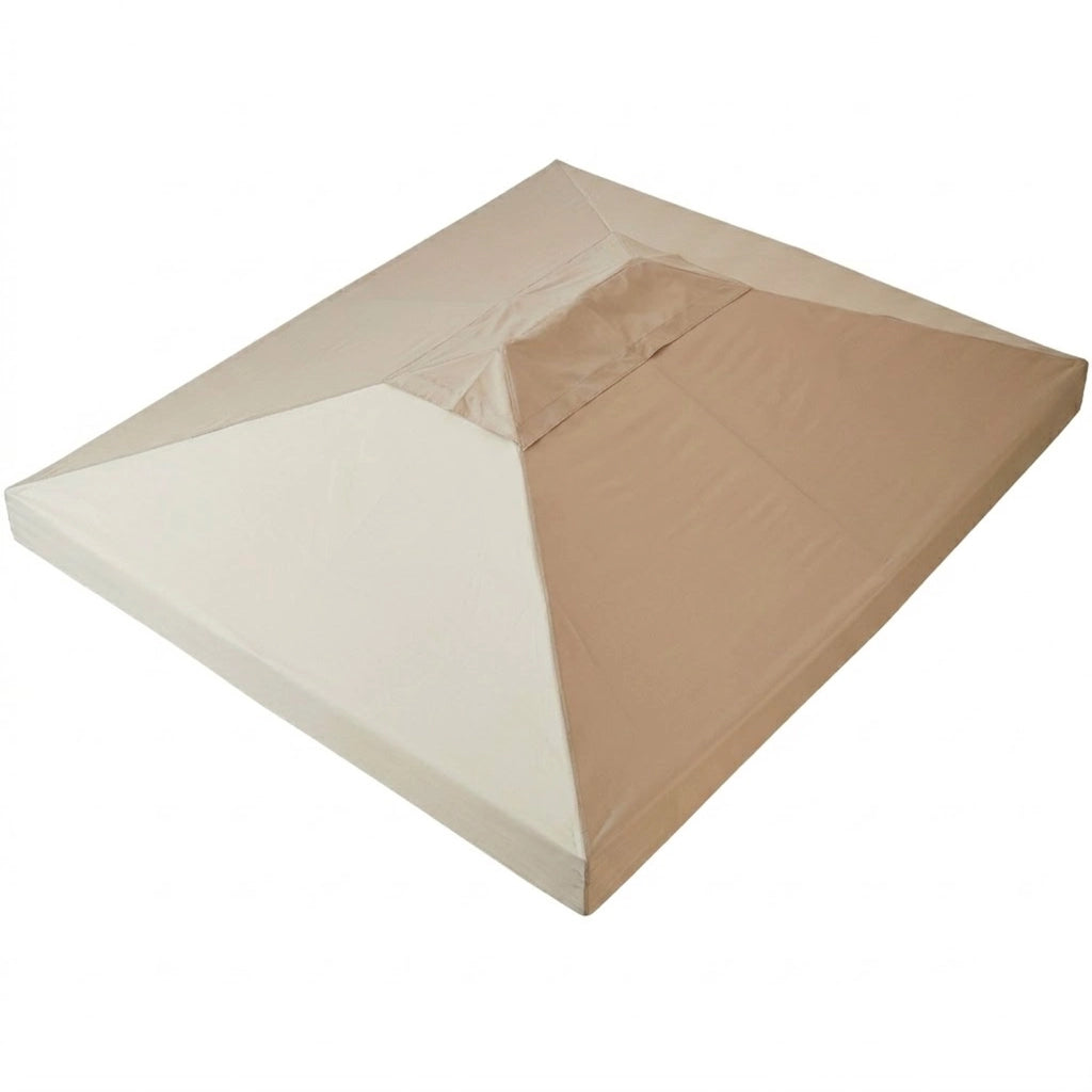 Telo Gazebo 3x4 Metri Ricambio Impermeabile In Poliestere PVC Con Velcro Rinforzato Protezione UV Per Giardino Terrazza Veranda Outdoor 300 X 400 Cm Beige