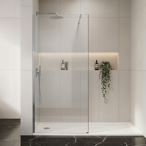 Parete Doccia Rea Flexi Transparent / Chrome 80