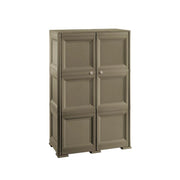 ARMADIO WENGÉ 2 ANTE 79X43X125 CM CON 6 SCOMPARTI – MOBILE CONTENITORE VERTICALE SALVASPAZIO PER INGRESSO E ZONA GIORNO