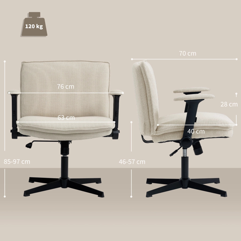 Sedia da ufficio con braccioli e schienale ¨C zephmum ¨C crema 50x50x120