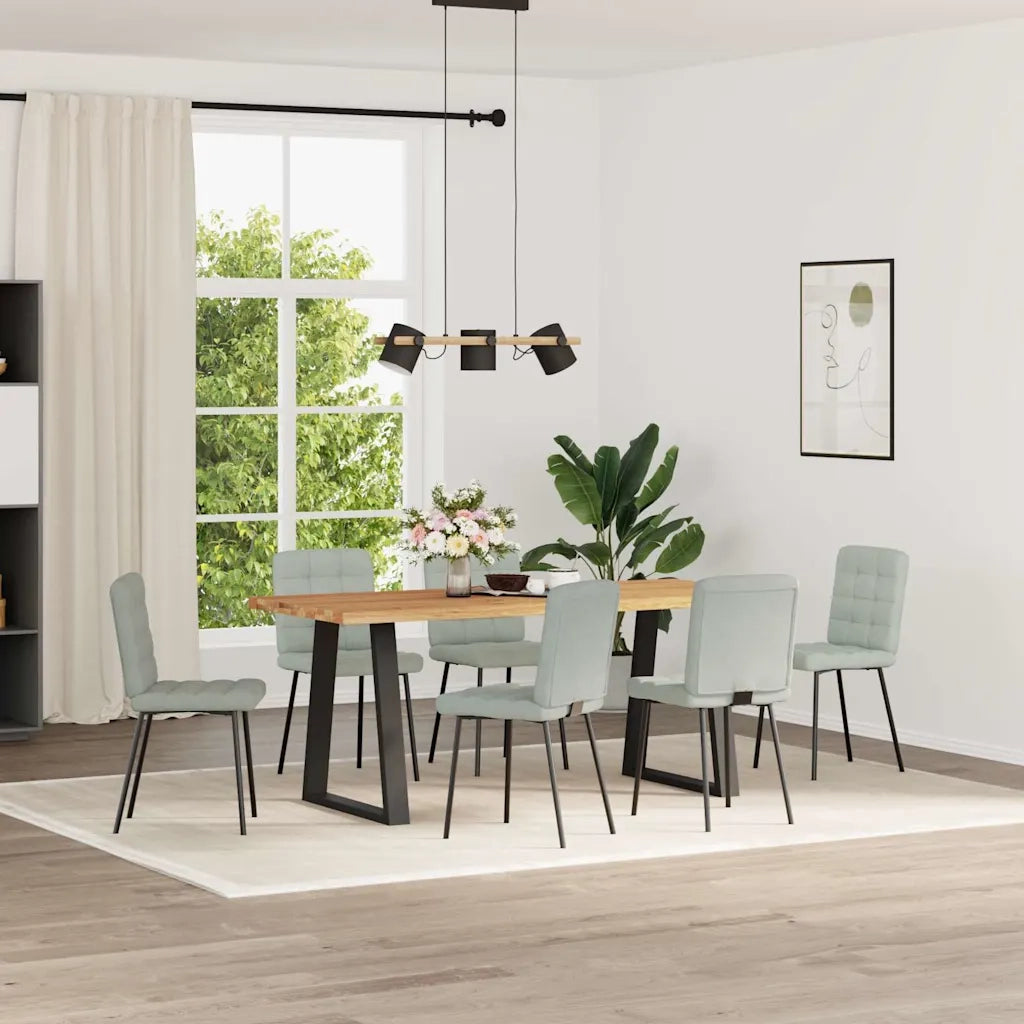 Sedie da Pranzo 6 pz Grigio Chiaro in Velluto 3315450