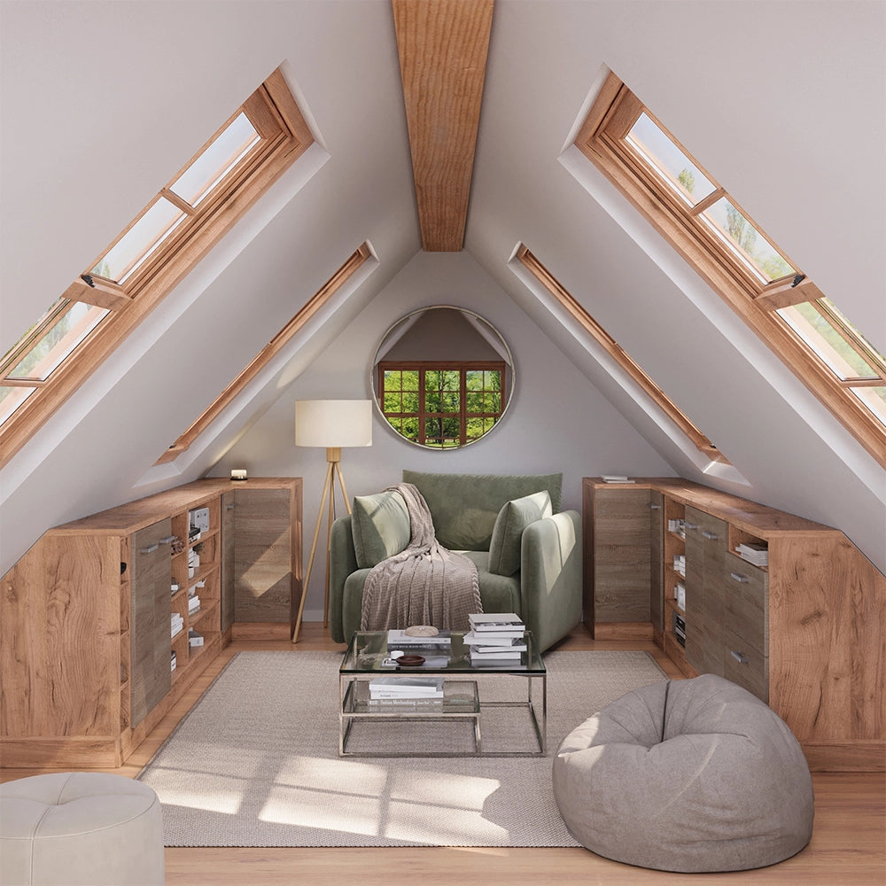 Mobile sottotetto Rion Sonoma/Rovere dorato 80 x 83.8 cm con 2 porte, carcassa 60 cm profondità Vicco