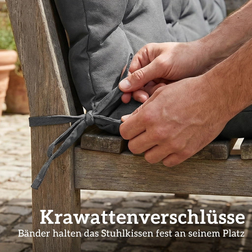 Cuscino per panca 3 posti con schienale e tasche laterali ¨C zephmum ¨C grigio scuro 150x100x10 cm