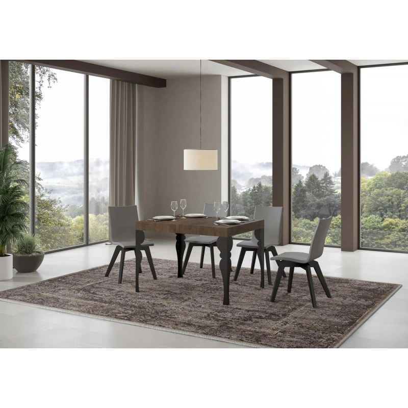 Tavolo allungabile 70x110/194 cm Paxon telaio Antracite - Noce