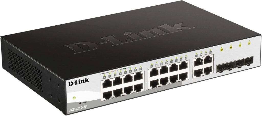 D-Link DGS-1210-28P/E Smart+ Switch Gestito, 28 Porte Gigabit, PoE - Solo cavo di alimentazione UE