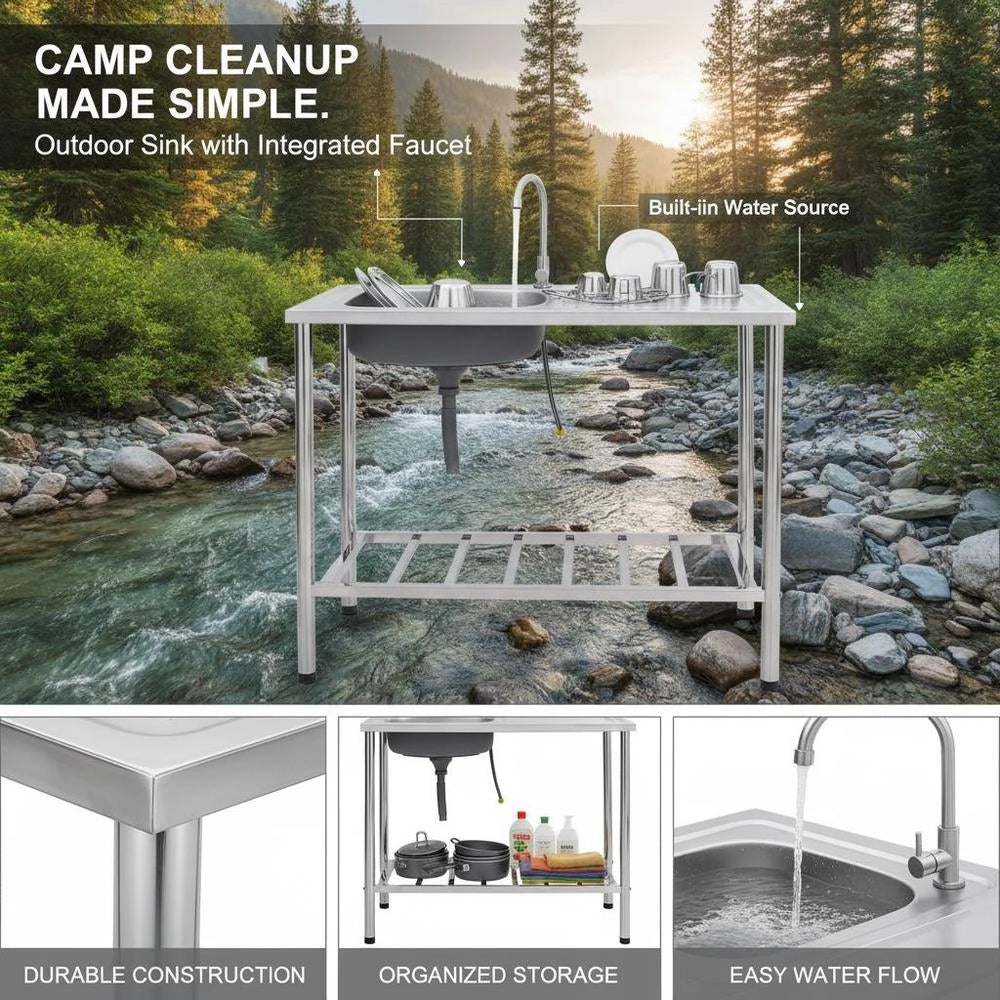 Camping Sink With Stainless Steel Tap