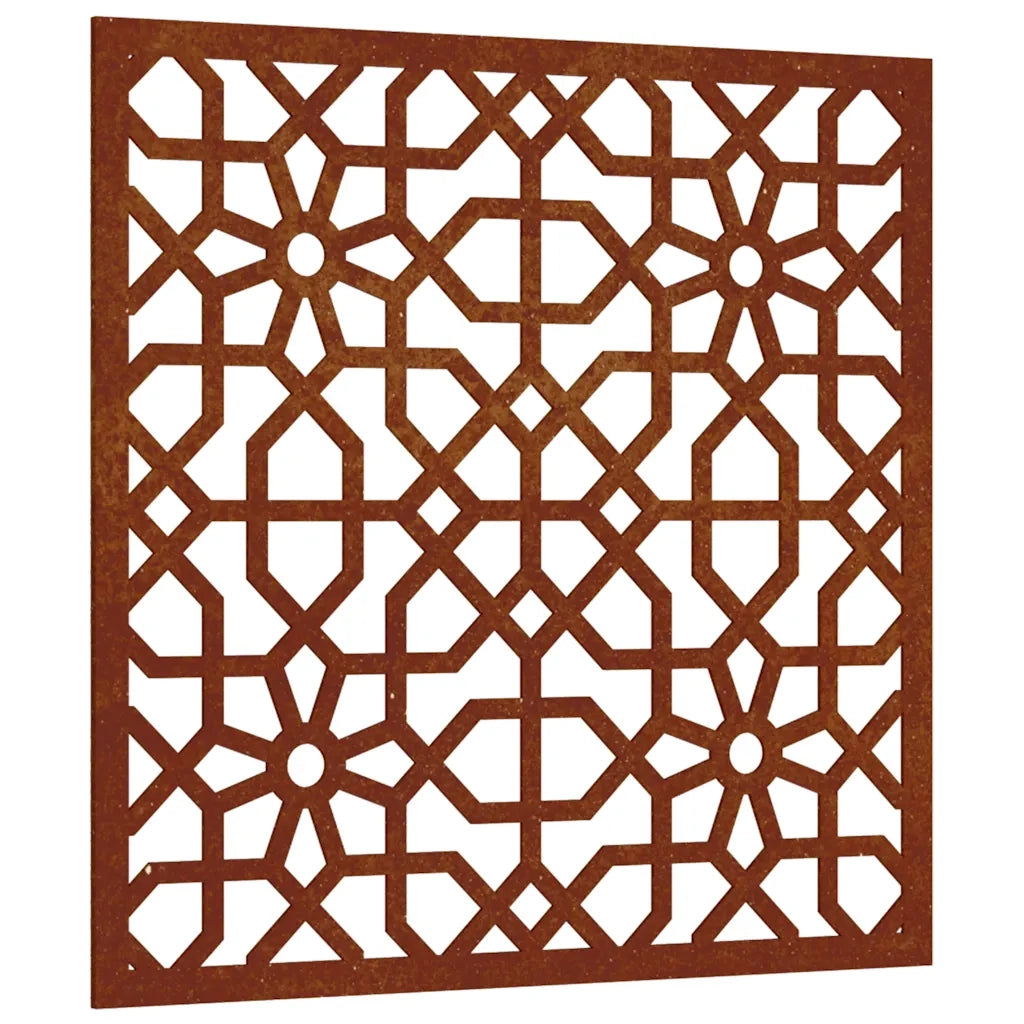 Decorazione Muro da Giardino 55x55 cm Moresco Acciaio Corten 824478