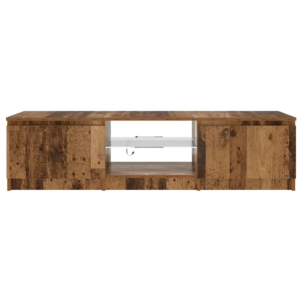 Mobile Porta TV con LED Legno Antico 140x40x36 cm Multistrato