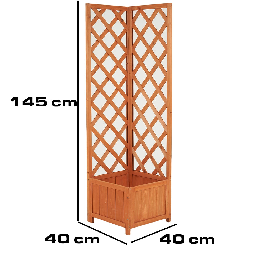Fioriera Angolare Traliccio Esterno Porta Fiori e Rampicanti Angolo 40x40x145cm