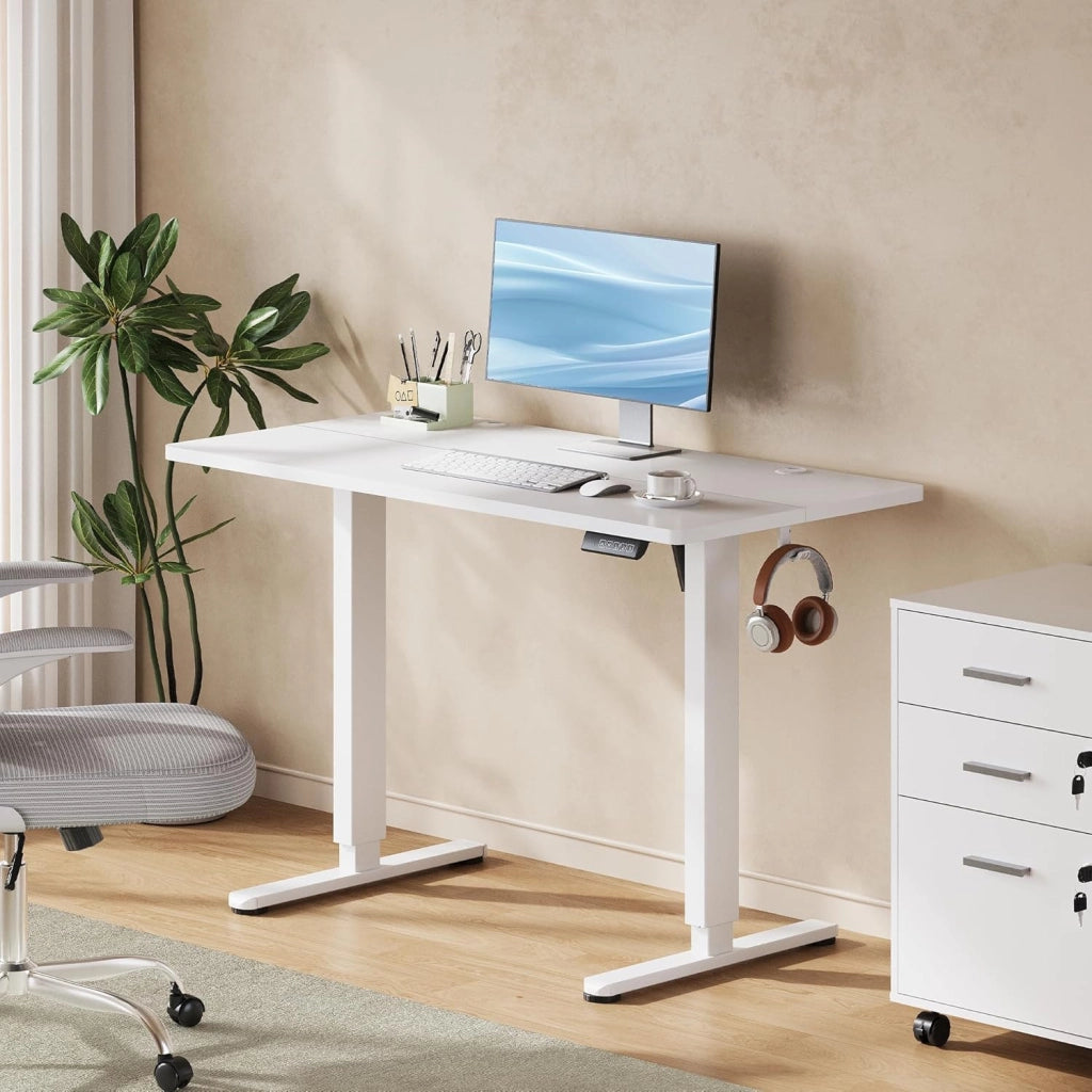 Scrivania regolabile in altezza 120x60 cm ¨C Zephmum ¨C Bianco