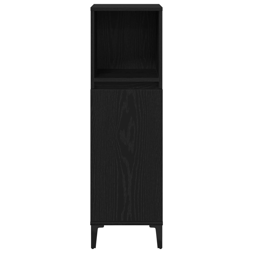 Set Mobili Bagno 3 Pezzi Rovere Nero Legno Ingegnerizzato