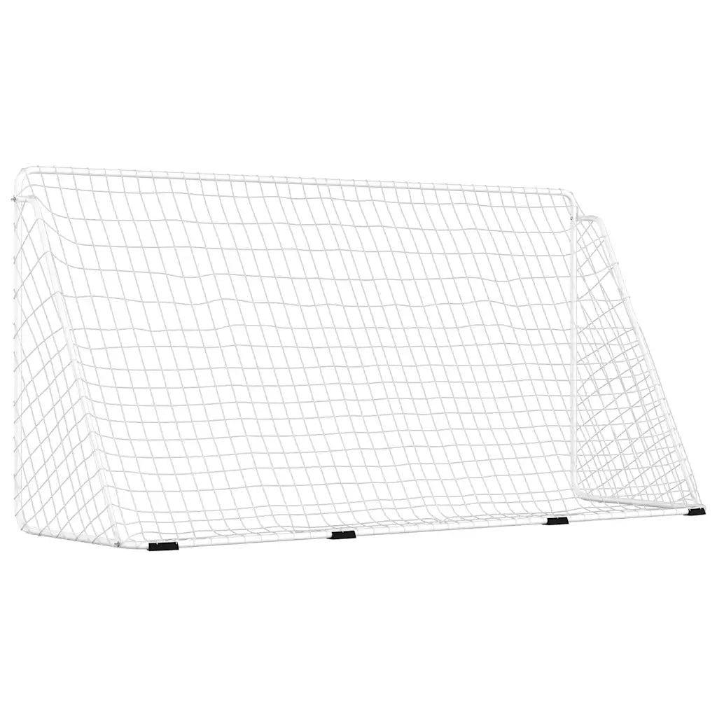 Porta da Calcio con Rete Bianca 366x122x182 cm in Acciaio CFW9761006