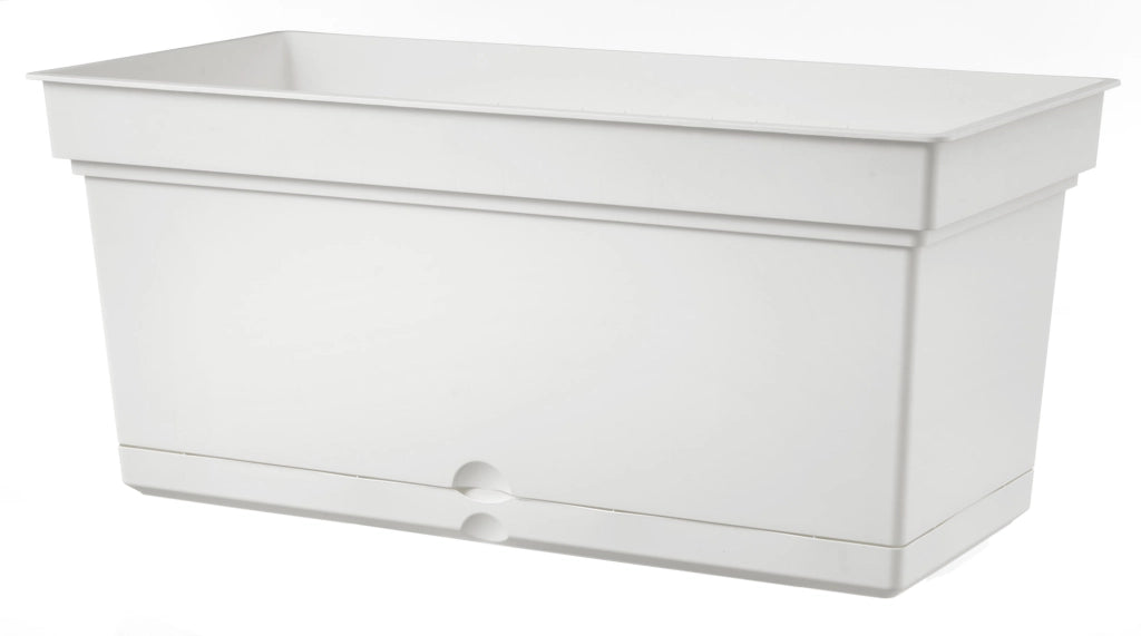 Vaso 98x47x47 cm in Polipropilene con Riserva d'Acqua e Sottovaso Tulli Aqua Elements 98 Bianco