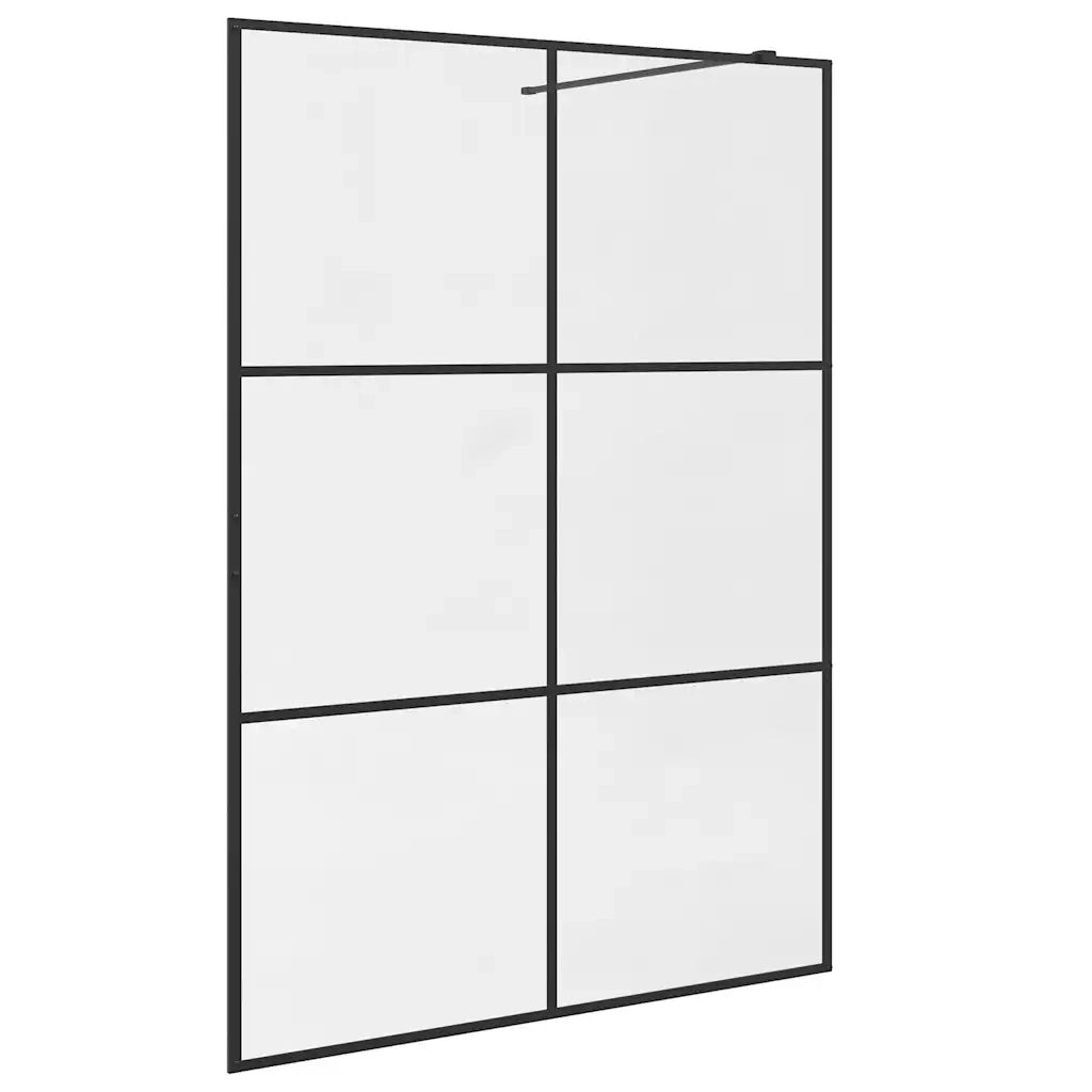 Parete per Doccia Walk-in Vetro Trasparente ESG 140x195cm Nera