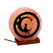 Lampada sale base legno luna con attacco cm18x6,5h21