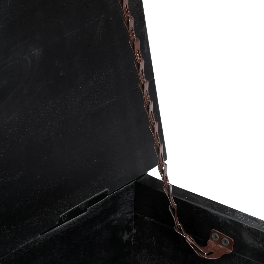 Tavolino da Salotto-Tavolino da soggiorno-Tavolo Nero 65x65x30 cm in Legno Massello di Mango