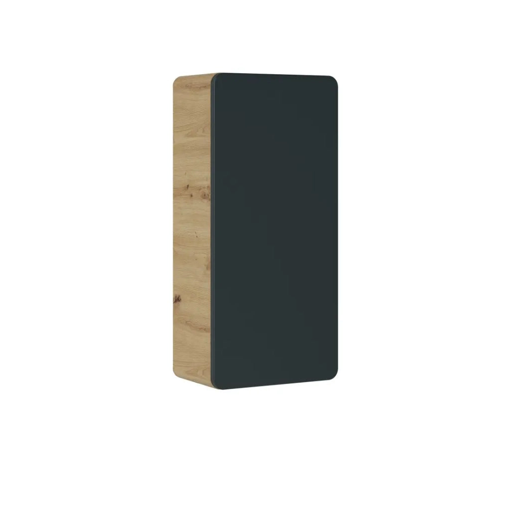 Mobile da bagno ERBANO – 1 porta – 35x75 cm – Rovere chiaro e grigio antracite