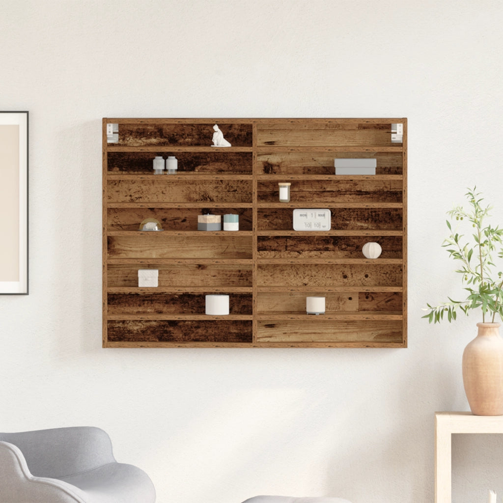 Vetrina Armadio Legno Vecchio 100x8,5x75 cm Legno Composito