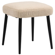 Pouf Sedile Imbottito Beige ¨C Zephmum ¨C Tessuto Boucl¨¦