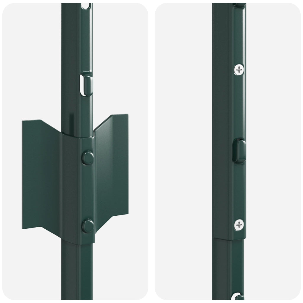 pali per recinzione 22 pcs U-Channel Verde 160 cm Acciaio