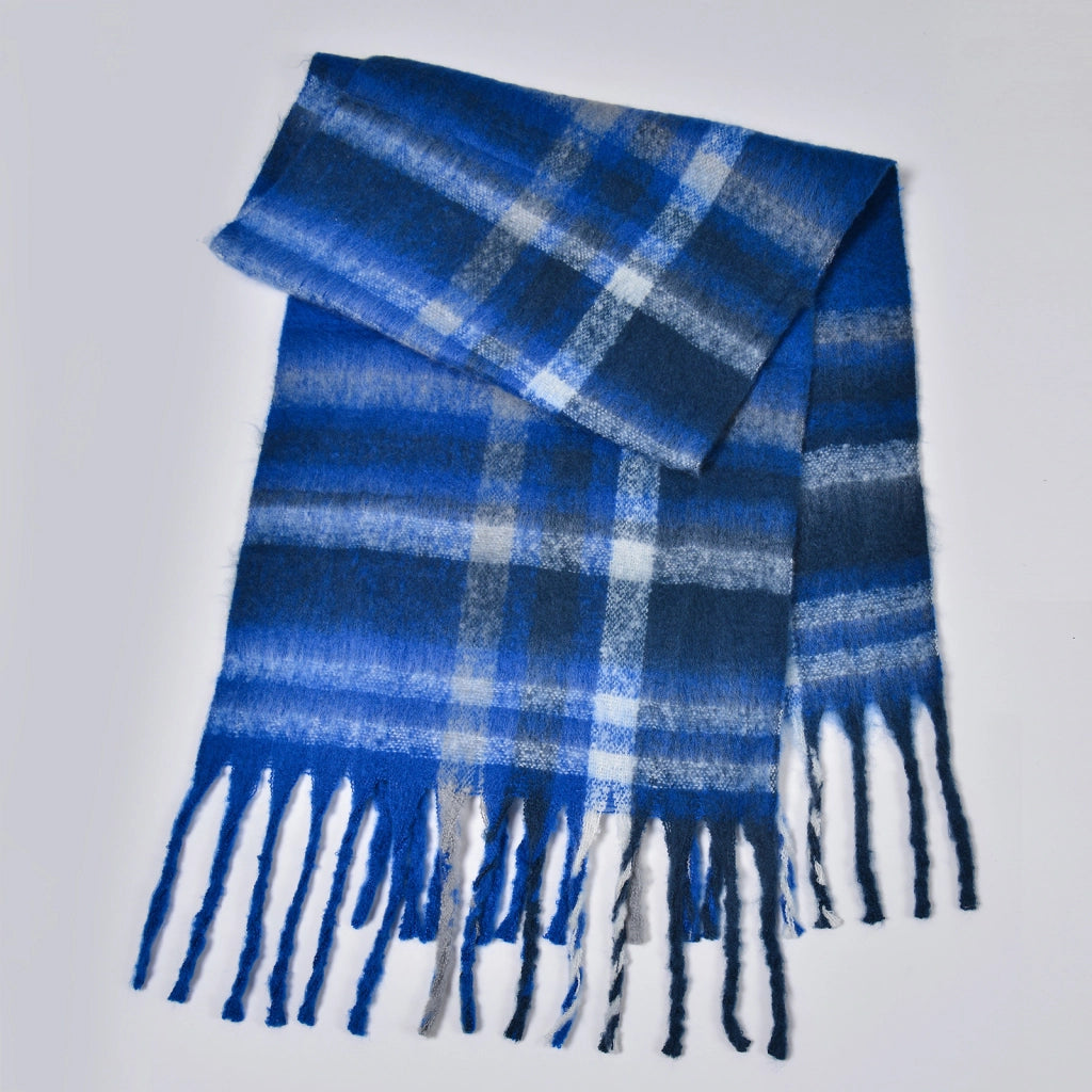 Nuova sciarpa a quadri spessa, elegante e calda, sciarpa lunga con nappe per uomo e donna, perfetta per le coppie.