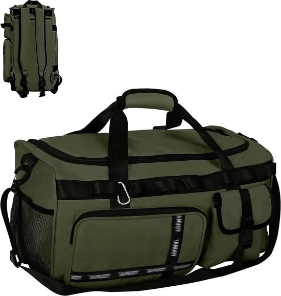 Tas da sport grande con compartimento per scarpe e zona per uso umido per signore e signora 65 litri valigetta da viaggio tas da bagno tas da fine settimana (armgreen) Tas da sport