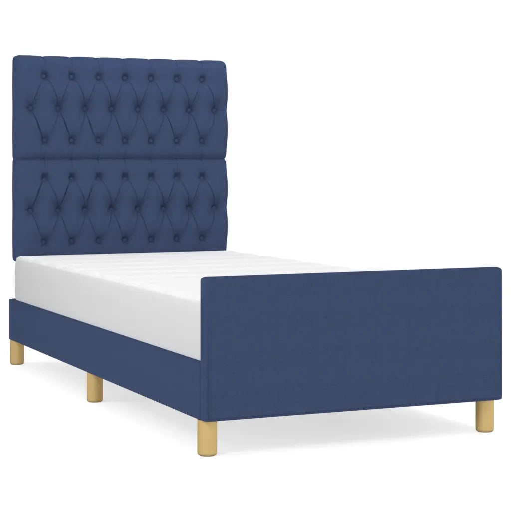 Giroletto senza Materasso-Struttura Letto Blu 90x200 cm in Tessuto 291426