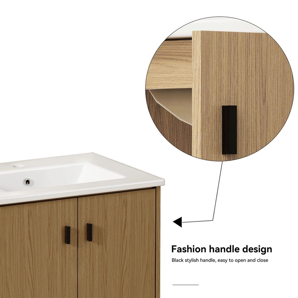 Armadietto Bagno 60 cm ¨C Xylo ¨C Rovere Chiaro, 2 Ante, Salvaspazio