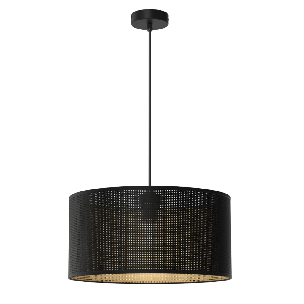 Lampada a sospensione Loft Shade nera oro Ø40 E27 Luminex