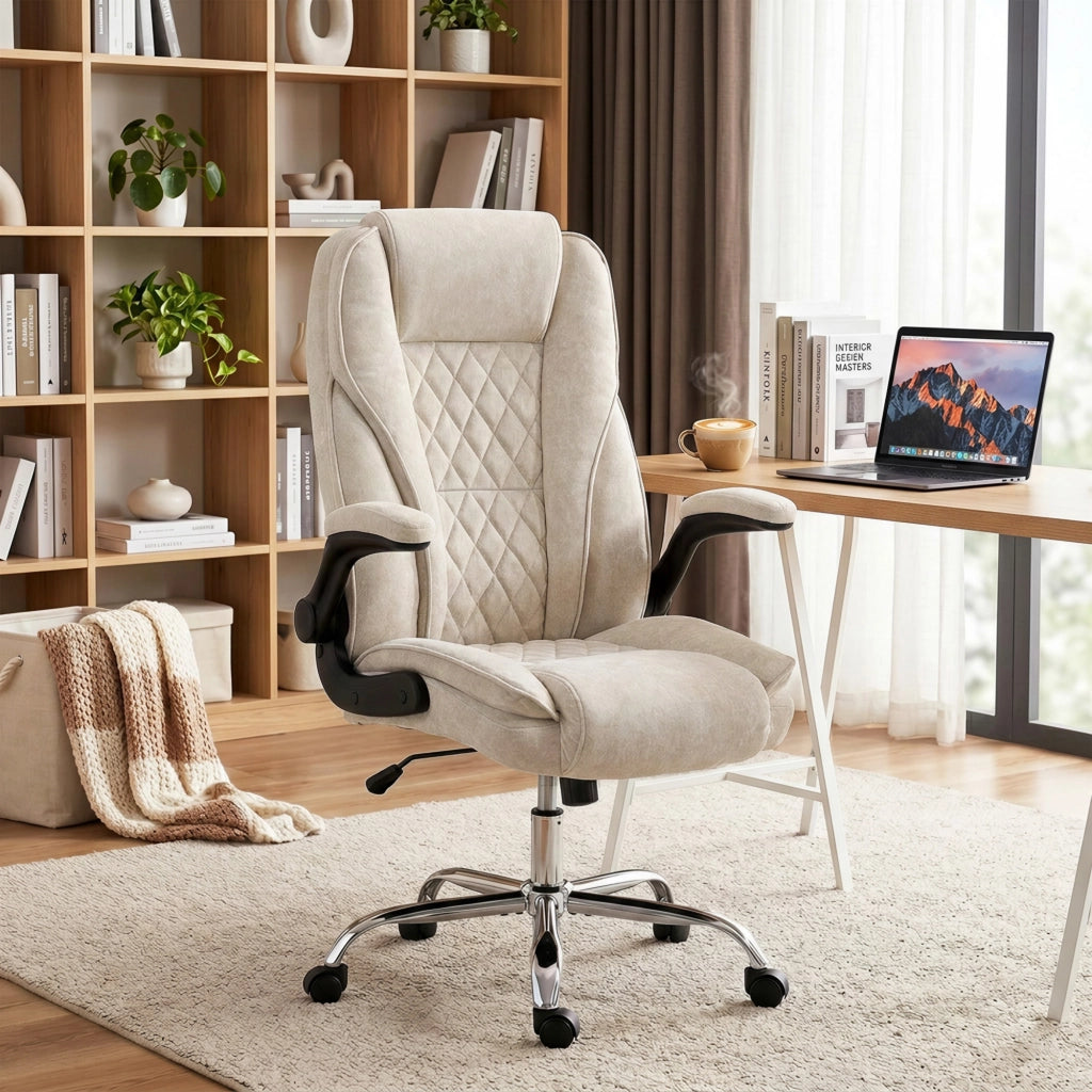 Sedia da ufficio ergonomica ¨C Xylo ¨C altezza regolabile, braccioli ribaltabili, beige