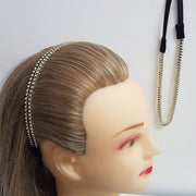 Trade Shop - Set 3 Fasce Fascia 3 Fili Nero Oro Argento Elastico Ferma Capelli Cerchietto -