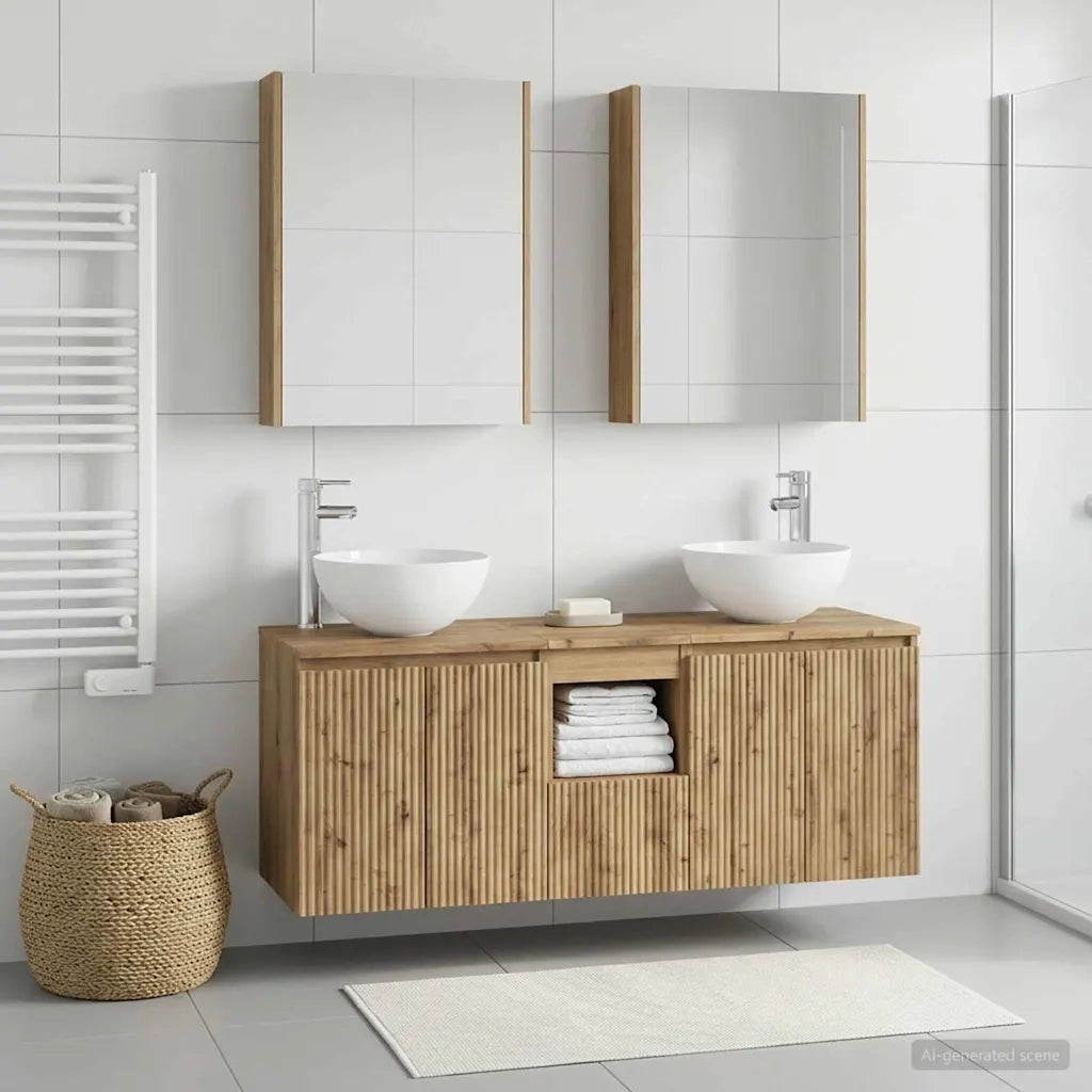 Set di Armadi da Bagno 5 pcs Rovere Artigianale 3406374