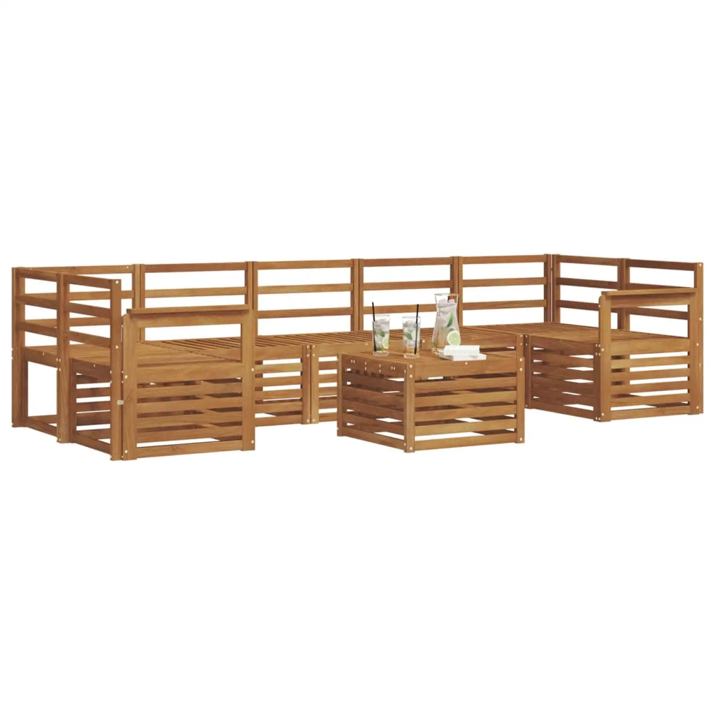 Set divani 8 pcs Naturale Legno di Acacia Massello
