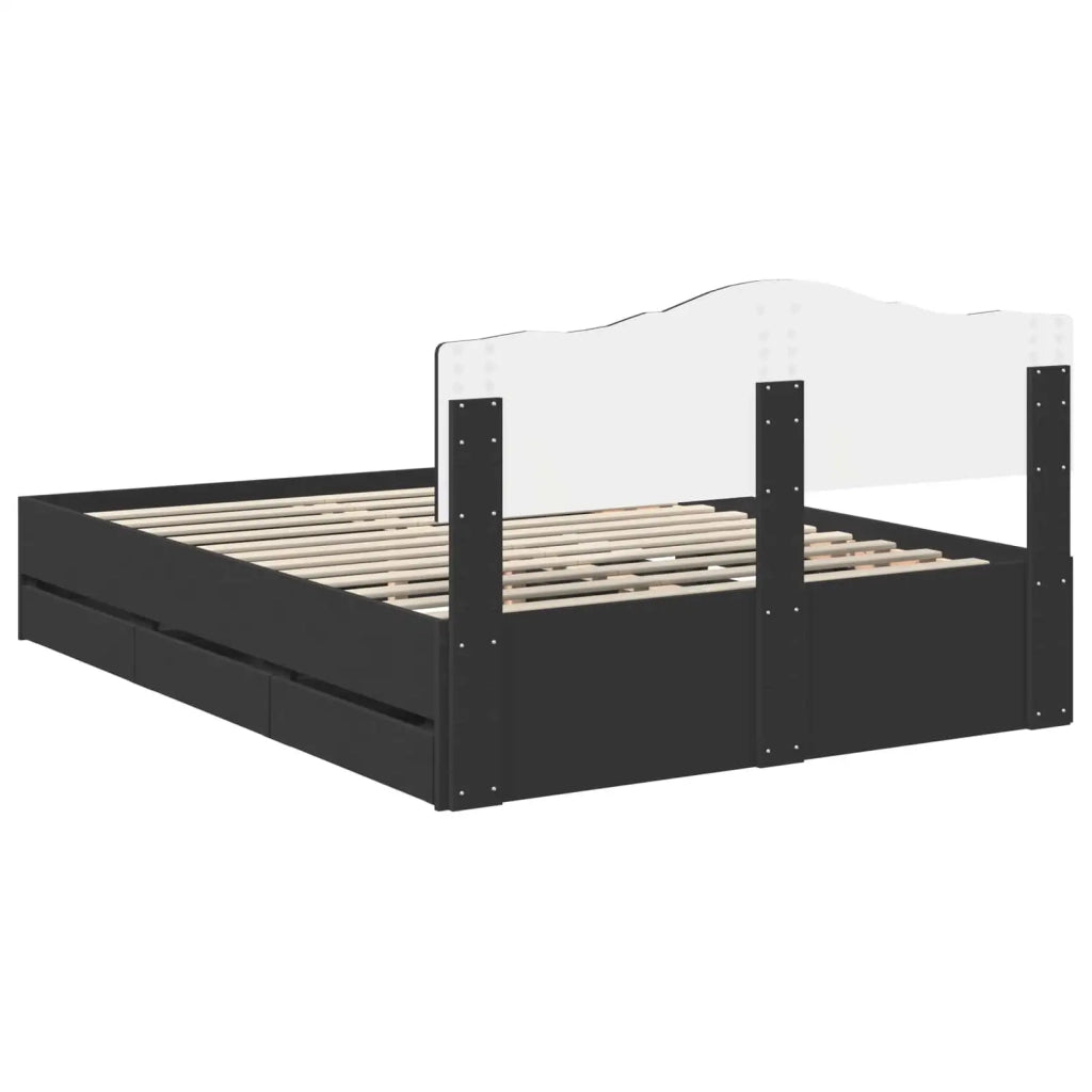 Struttura del letto Nero 150 x 200 cm Legno Ingegnerizzato 3412992