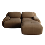divano angolare modulare con design ergonomico e braccioli curvi in velluto a coste marrone 208 Ã— 178 Ã— 75 cm