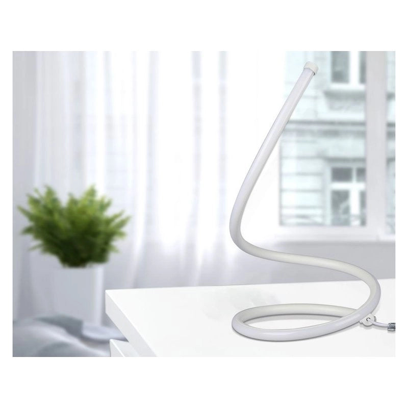 Lampada Led da Tavolo Design Moderna Spirale 17W Caldo 3000K Colore Bianco Con Interruttore SKU-40321