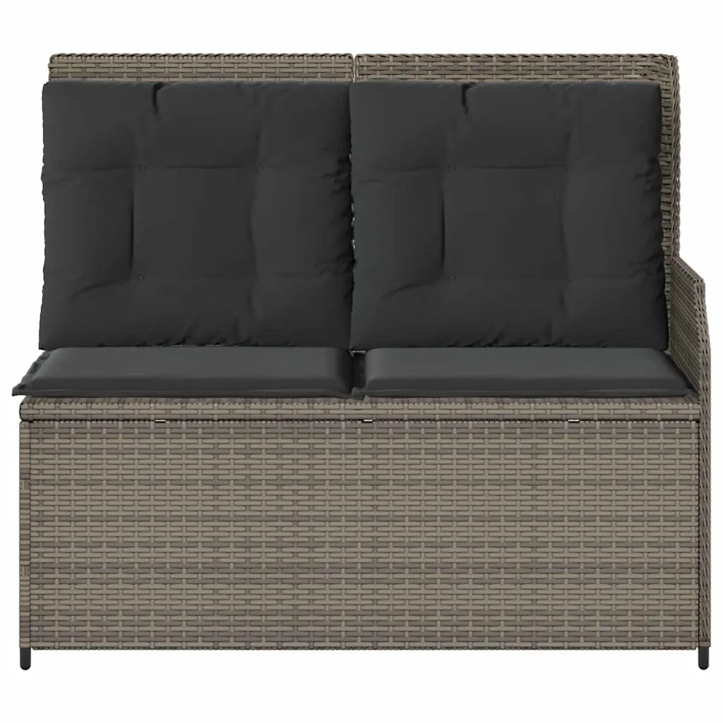vidaXL Panchina da giardino con cuscino Grigio Poly Rattan